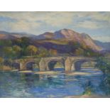Augustus William Enness (1876-1948) Llanelltyd Bridge over Avon Mawddach oil on canvas