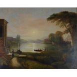 English School (19th century), Neoclassical Style Lake Scene