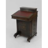 A late Victorian/Edwardian rosewood veneered Davenport