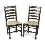 A set of 8, Lancashire, ash ladder back chairs