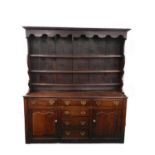 An early 19th century and later oak dresser, north Wales
