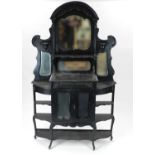 An Edwardian ebonised mirror-backed chiffonier