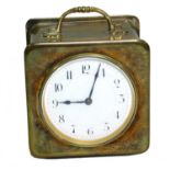 An early 20th century French, brass table clock
