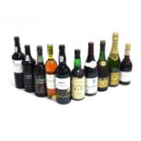 A collection of port and other wines