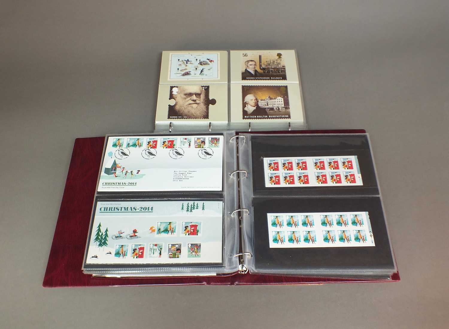 A collection of stamp albums