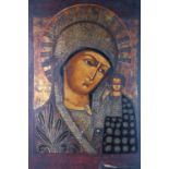 Orthodox Religious Icon (19th Century), the Holy Mother and Child