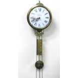 A 20th century French, brass wall clock, Dubois A.-Saverne