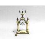 A French marble portico mantel clock