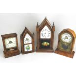 A collection of four American mantel clocks