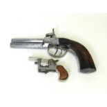 A replica pistol and a replica revolver