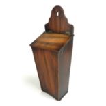 A George III mahogany wall-hanging candle box