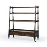 A George IV mahogany graduated, 4-tier, waterfall-type, open bookcase