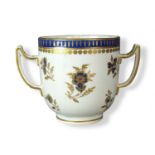 Caughley 'Dresden Flowers' twin-handled chocolate cup