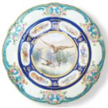 A Sèvres plate, the porcelain circa 1760, later redecorated by John Randall, circa 1840 of gently