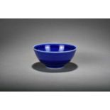 A Chinese monochrome blue glazed bowl, Guangxu
