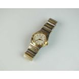 A Lady's Omega constellation stainless steel and gilt wristwatch