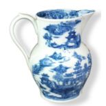 A good John Rose, Coalport porcelain jug circa 1796-1800 transfer-printed in underglaze blue with