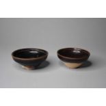 Two Chinese Jian ware bowls, Song Dynasty