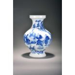 A Chinese blue and white vase, Qianlong seal mark and probably periodOf baluster form with everted