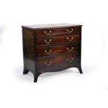 A late George III mahogany chest of 4 long, graduated drawers