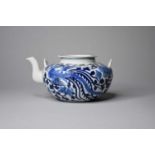 A Chinese blue and white teapot, Qing Dynasty