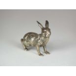 A German white metal model of a hare