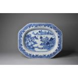 Two Chinese blue and white platters