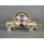 Chamberlain's Worcester 'Dragons in Compartments' trio