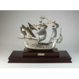 A large silver model of Henry VIII's flagship the Mary Rose