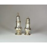 Two George III silver casters