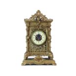A large and impressive gilt brass bracket clock in the Chinese taste by Herbert Mason, circa 1887The