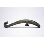 A Chinese inlaid bronze belt hook, possibly Tang Dynasty