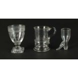 Three pieces of George III drinking glasses