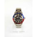 A Gentleman's stainless steel Rolex Oyster Perpetual GMT Master 'Pepsi' bracelet watch