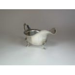 A silver sauce boat