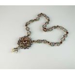 An Austro-Hungarian Renaissance revival silver, enamel, pearl and stone set necklace