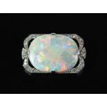 An early 20th century opal and diamond brooch