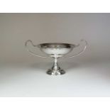 A two handled pedestal silver dish