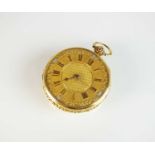 A 19th century 18ct gold fusee verge open face pocket watch