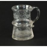 Engraved glass mug circa 1760-70