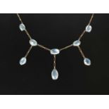 A moonstone fringe necklace