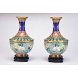 A pair of Chinese cloisonne vases, 20th century