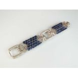 An Art Deco diamond and sapphire bracelet