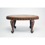 A good, late 19th/early 20th century Indian, teak occasional table, profusely inlaid