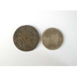 A Charles II crown and half crosn