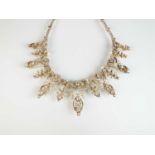 A 19th century diamond fringe necklace