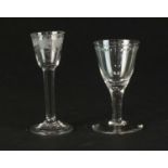 Two drinking glasses, 18th and 19th century