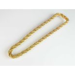 An 18ct gold double rope twist chain necklace