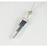 An Art Deco style sapphire and diamond pendant