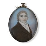 English School (Early 19th century), Miniature Portrait of a Gentleman